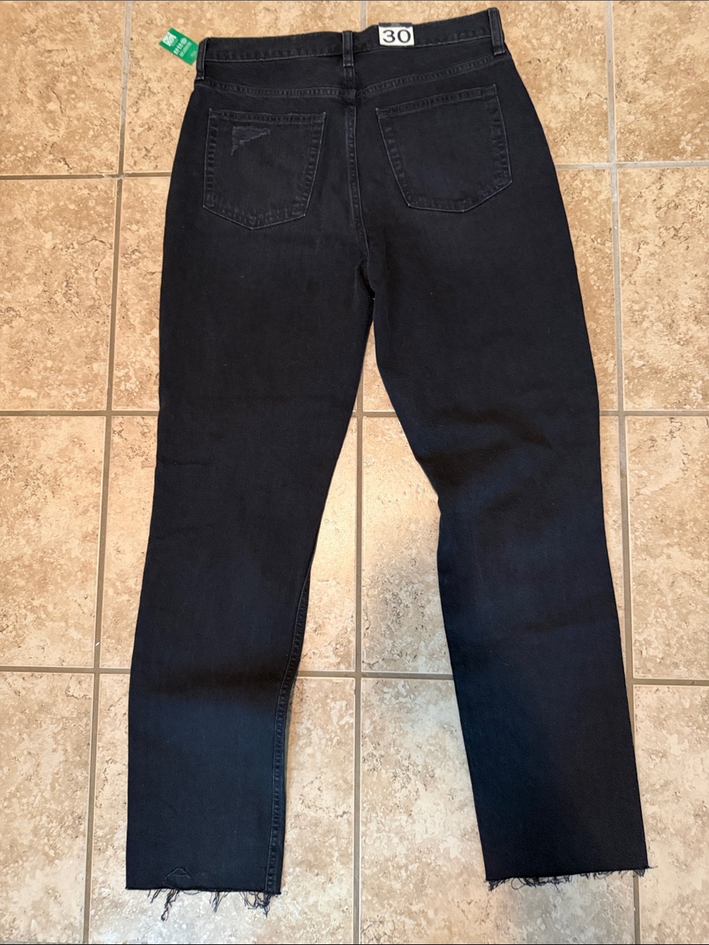 GAP Black CheekyStraight Leg Distressed Jeans size 30/10 Tall - Picture 10 of 12